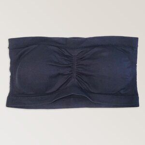 Strapless Bandeau Bralette, Cropped Padded Bra, Black Tube Top, Size S